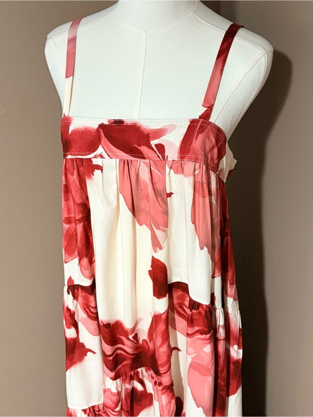 Abel the Label Anthropology Floral Maxi Dress Square Neck Rayon NWT Size M - Picture 4 of 11